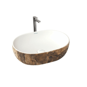 rock wood table top basin