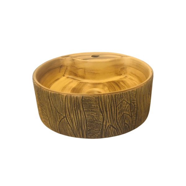 wood trunk table top basin